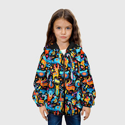 Куртка с капюшоном детская Космические чудики, цвет: 3D-черный — фото 2