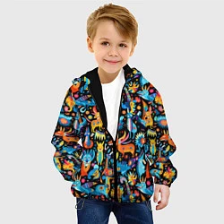 Куртка с капюшоном детская Космические чудики, цвет: 3D-черный — фото 2