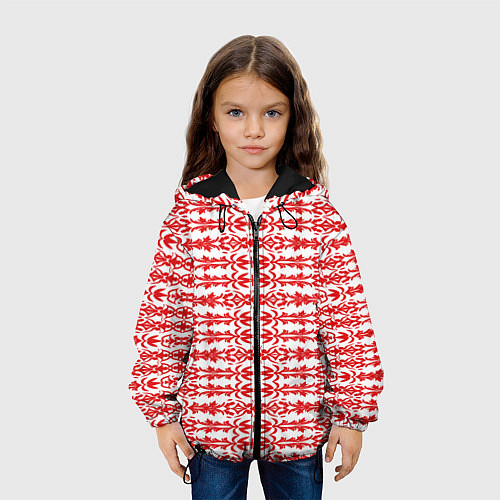 Детская куртка Красно-белый батик / 3D-Черный – фото 3
