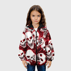 Куртка с капюшоном детская Черепа киберпанк, цвет: 3D-черный — фото 2