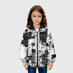 Куртка с капюшоном детская Кибер Сетка гранж, цвет: 3D-черный — фото 2