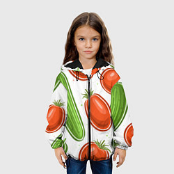 Куртка с капюшоном детская Помидоры и огурцы, цвет: 3D-черный — фото 2