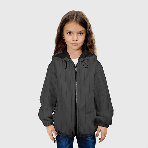 Детская куртка Насыщенный серый полосатый / 3D-Черный – фото 3