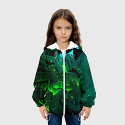 Куртка с капюшоном детская Зелёный город, цвет: 3D-белый — фото 2