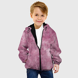 Куртка с капюшоном детская Текстура камня родонита, цвет: 3D-черный — фото 2