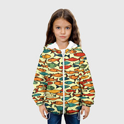 Куртка с капюшоном детская Стайка рыбок, цвет: 3D-белый — фото 2