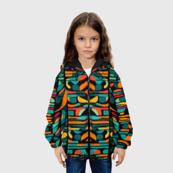 Куртка с капюшоном детская Абстрактный красочный паттерн - мода, цвет: 3D-черный — фото 2