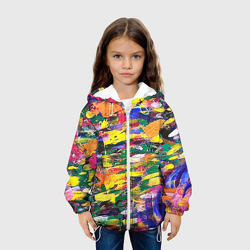 Детская куртка Цветовая радуга / 3D-Белый – фото 3