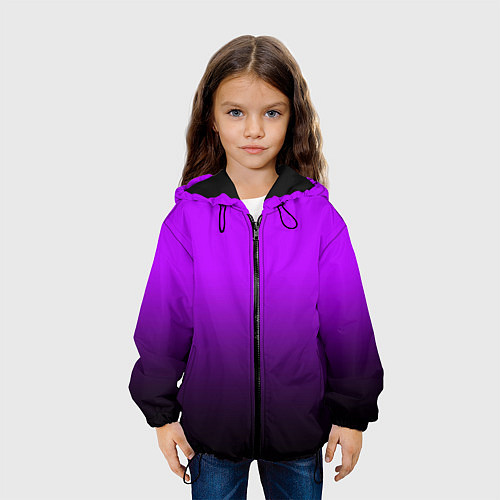 Детская куртка Градиент фиолетово-чёрный / 3D-Черный – фото 3