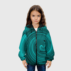 Куртка с капюшоном детская Малахитовый вихрь, цвет: 3D-черный — фото 2