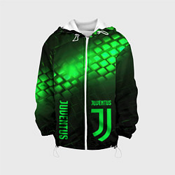 Куртка с капюшоном детская Juventus green logo neon, цвет: 3D-белый