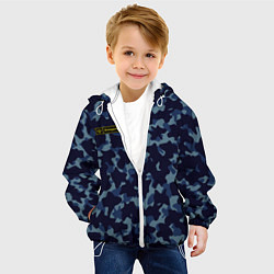 Куртка с капюшоном детская Камуфляж с нашивкой - Владимир, цвет: 3D-белый — фото 2