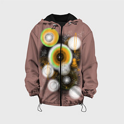 Куртка с капюшоном детская Космическая дымка звёзд, цвет: 3D-черный