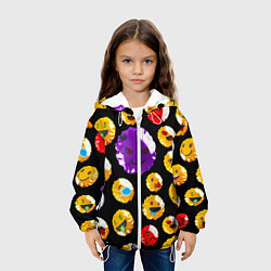 Куртка с капюшоном детская Хитрый эмоджи, цвет: 3D-белый — фото 2