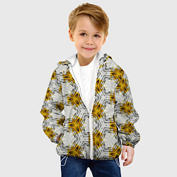 Куртка с капюшоном детская Узор шестиугольные соты, цвет: 3D-белый — фото 2