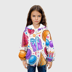 Куртка с капюшоном детская Вечеринка, цвет: 3D-белый — фото 2