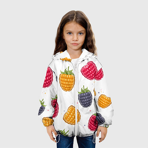 Детская куртка Разноцветная малина / 3D-Белый – фото 3