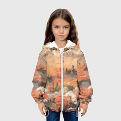 Куртка с капюшоном детская Japen pattern, цвет: 3D-белый — фото 2