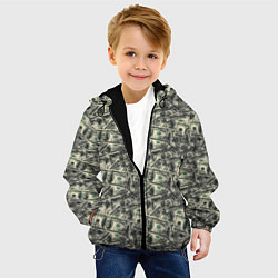 Куртка с капюшоном детская Американские доллары, цвет: 3D-черный — фото 2