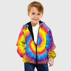 Куртка с капюшоном детская Тай-дай сочные цвета, цвет: 3D-черный — фото 2