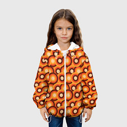 Куртка с капюшоном детская Терто текстура с кругами, цвет: 3D-белый — фото 2