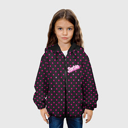 Куртка с капюшоном детская Барби горошек, цвет: 3D-черный — фото 2
