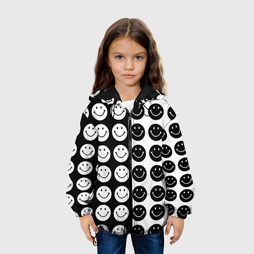 Детская куртка Smiley black and white / 3D-Черный – фото 3