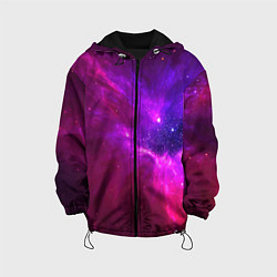 Куртка с капюшоном детская Бескрайнее космическое пространство - галактика, цвет: 3D-черный