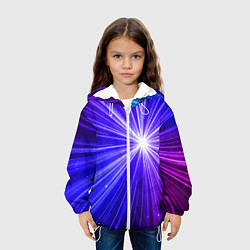 Куртка с капюшоном детская Космическое свечение, цвет: 3D-белый — фото 2