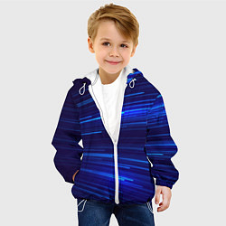 Куртка с капюшоном детская Яркие неоновые полосы - минимализм, цвет: 3D-белый — фото 2
