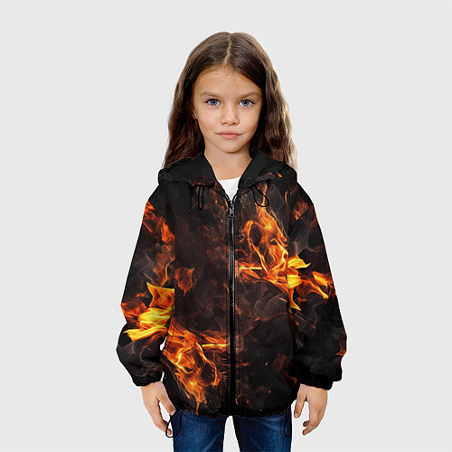 Детская куртка Огонь и дым / 3D-Черный – фото 3