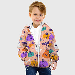 Куртка с капюшоном детская Halloween - pumpkins and ghosts, цвет: 3D-белый — фото 2