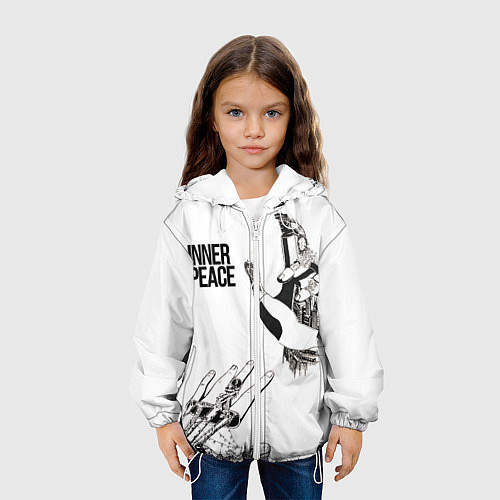 Детская куртка Ладони с городами внутри / 3D-Белый – фото 3