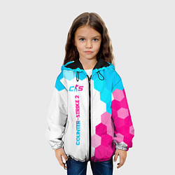 Куртка с капюшоном детская Counter-Strike 2 neon gradient style: по-вертикали, цвет: 3D-черный — фото 2