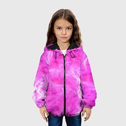 Куртка с капюшоном детская Розовый нежный фон, цвет: 3D-черный — фото 2