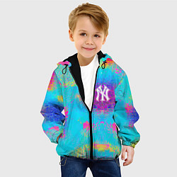 Куртка с капюшоном детская New York Yankees - baseball team - logo, цвет: 3D-черный — фото 2