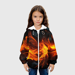 Куртка с капюшоном детская Пламя костра, цвет: 3D-белый — фото 2