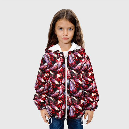 Детская куртка Рубиновый паттерн / 3D-Белый – фото 3