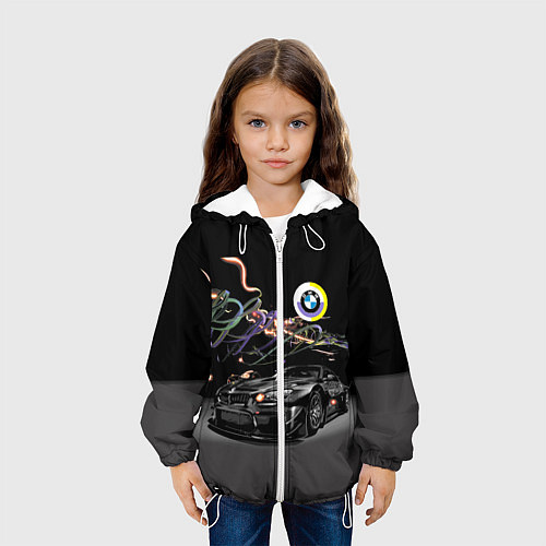 Детская куртка Бэха в ночном неоновом городе / 3D-Белый – фото 3