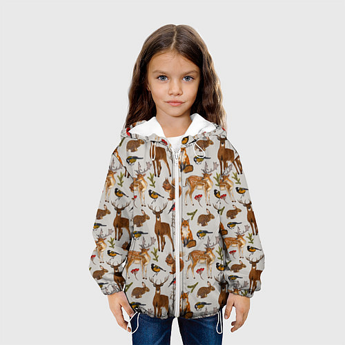 Детская куртка Лесные животные / 3D-Белый – фото 3