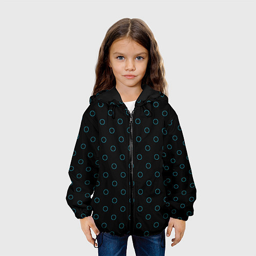 Детская куртка Неоновые круги на чёрном фоне / 3D-Черный – фото 3