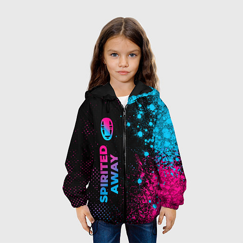 Детская куртка Spirited Away - neon gradient: по-вертикали / 3D-Черный – фото 3