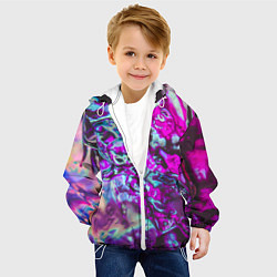 Куртка с капюшоном детская Жидкое буйство красок, цвет: 3D-белый — фото 2