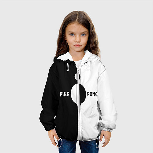 Детская куртка Ping-Pong черно-белое / 3D-Белый – фото 3