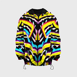 Куртка с капюшоном детская Abstract mirrow pattern - neural network, цвет: 3D-черный