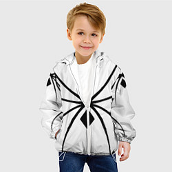Куртка с капюшоном детская Пауки узор, цвет: 3D-белый — фото 2