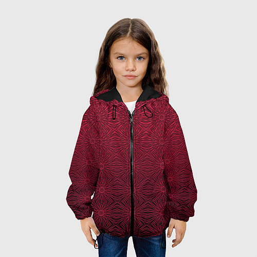 Детская куртка Изысканный красный узорчатый / 3D-Черный – фото 3