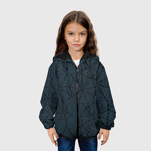 Детская куртка Паутина тёмно-синий / 3D-Черный – фото 3