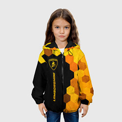 Куртка с капюшоном детская Lamborghini - gold gradient: по-вертикали, цвет: 3D-черный — фото 2