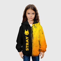 Куртка с капюшоном детская Stray - gold gradient: по-вертикали, цвет: 3D-черный — фото 2